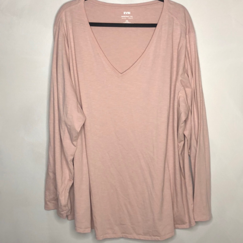 EVRI 4X Blush Pink Long Sleeve Top